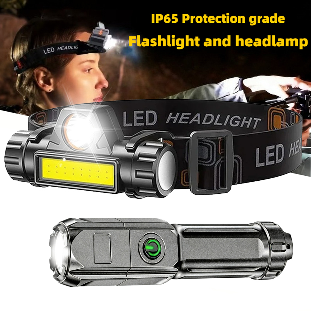 Headlamp Tactical Bright - Super Bright Flashlight USB Rechargeable LED