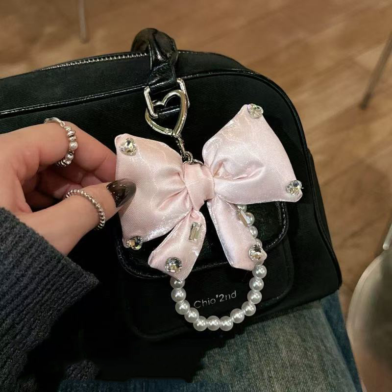 Bow Stringer Tool - New Imitation Pearl String Bow Keychain