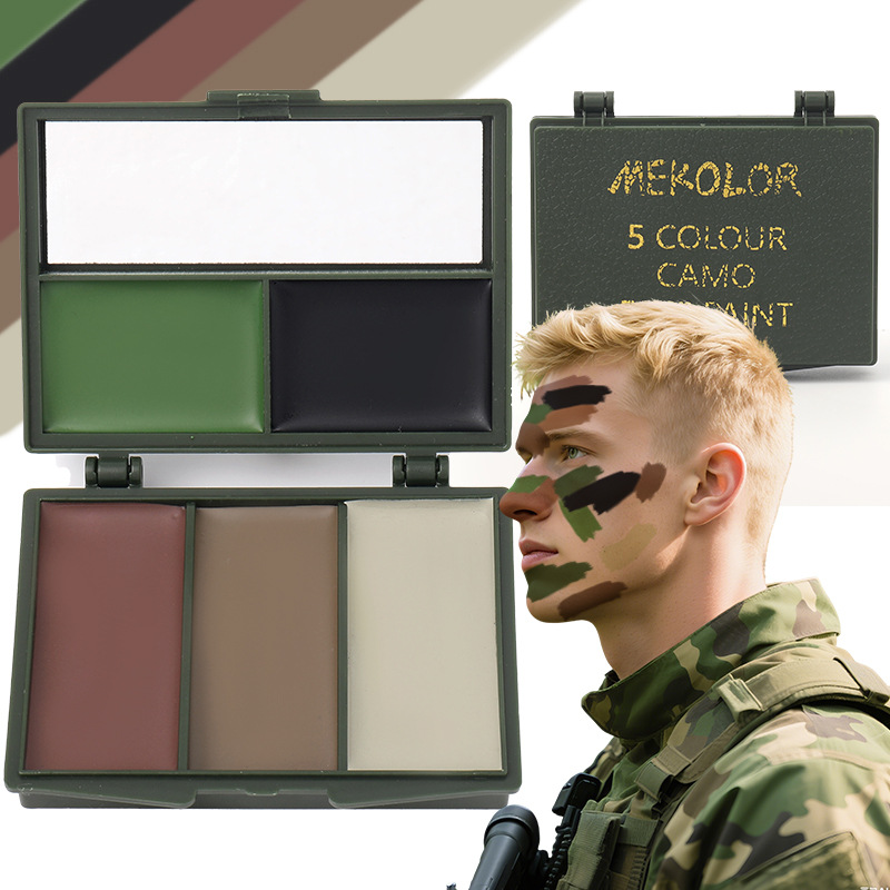 5 Color Forest Camo-Compac fac - đánh giá và giá Camo Face Paint