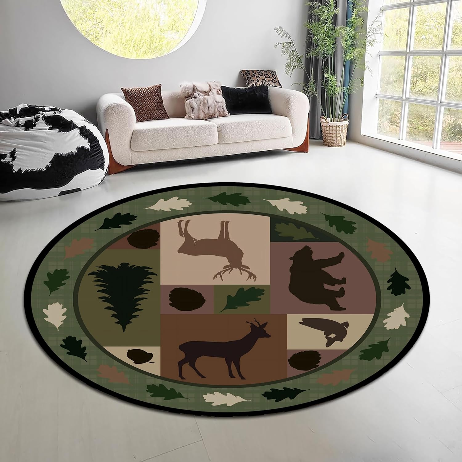 Vintage Nature Forest Round Ru - đánh giá và giá Hunting Outdoor Mat