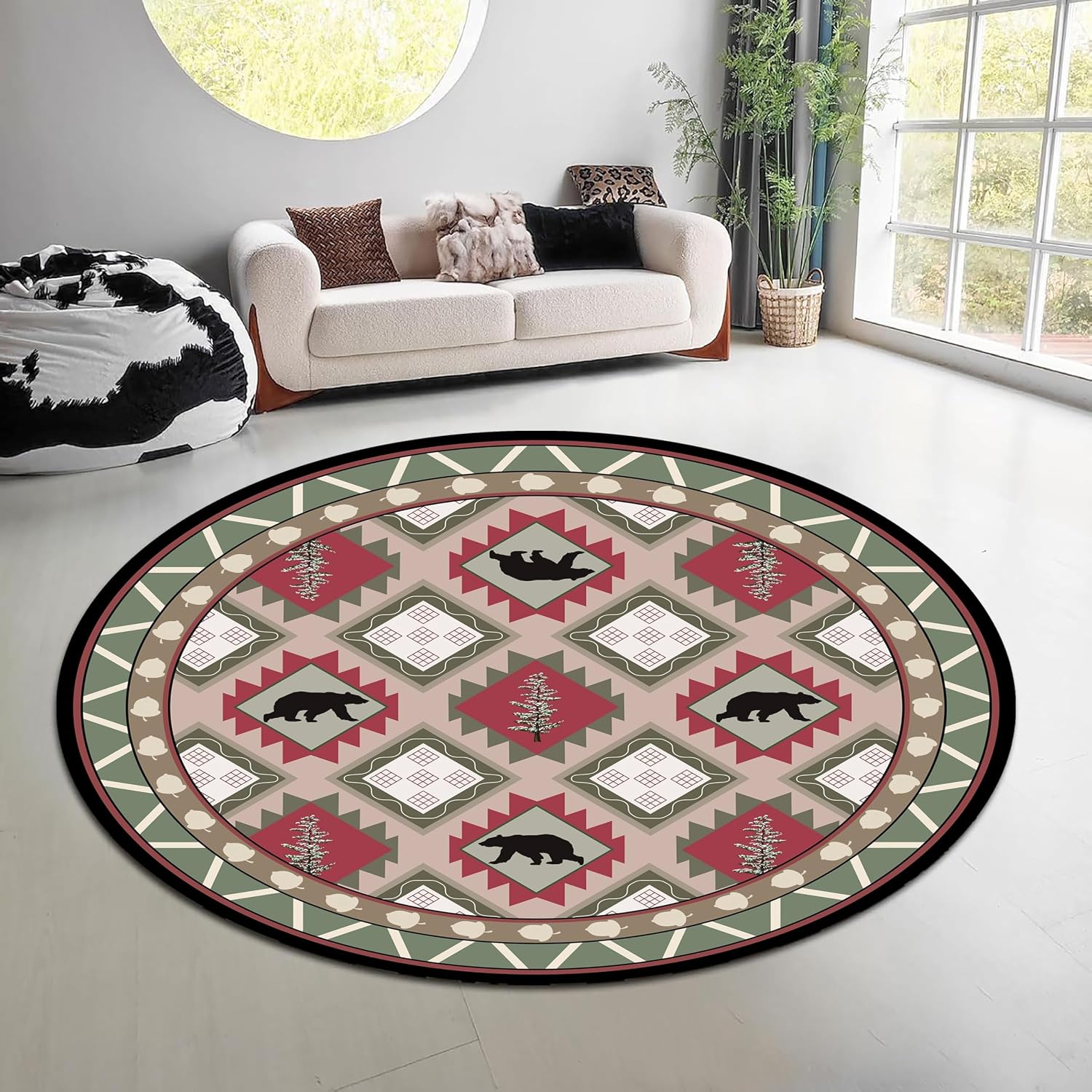 Vintage Nature Forest Round Ru - đánh giá và giá Hunting Outdoor Mat